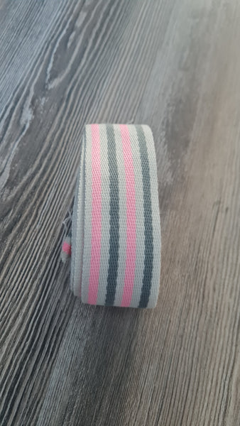 Taschengurt grau/rosa gestreift