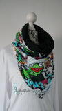 Tuchloop Graffitti Frosch /  schwarz