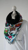 Tuchloop Graffitti Frosch /  schwarz