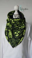 Tuchloop schwarz /  neon Skull