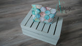 Kosmetiktäschchen / Krimskramstäschchen geometrischem Motiv in mint / rose