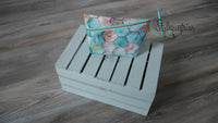 Kosmetiktäschchen / Krimskramstäschchen geometrischem Motiv in mint / rose