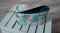 Kosmetiktäschchen / Krimskramstäschchen geometrischem Motiv in mint / rose