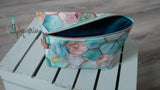 Kosmetiktäschchen / Krimskramstäschchen geometrischem Motiv in mint / rose