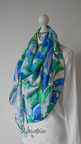XXL Tuch aus Viskose blau / grün