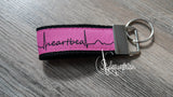 Schlüsselanhänger "Heartbeat" auf pink