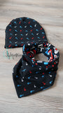 Wende-Set Beanie und Tuchloop Drei ??? (Kinder)