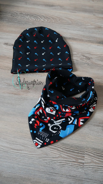 Wende-Set Beanie und Tuchloop Drei ??? (Erwachsene)