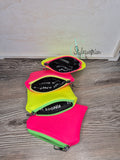 Kleines Täschchen / Geldbeutel in Neonfarben mit Statementstoff