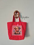 Individuelle Kindergartentasche aus Baumwolle - Personalisierte Lesetasche für Kinder in Wunschfarbe