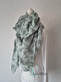 XXL Musselintuch in Dusty Green mit floralem Muster