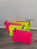 Kleines Täschchen / Geldbeutel in Neonfarben mit Statementstoff