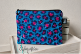 Tablet- / iPad-Hülle aus Canvas & Baumwolle – gepolstert mit Innenfach (Leo türkis / pink)