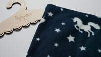 Fleece blau / Einhörner