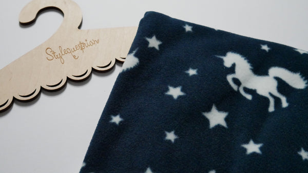 Fleece blau / Einhörner
