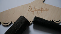 Kunstleder Glitzer schwarz