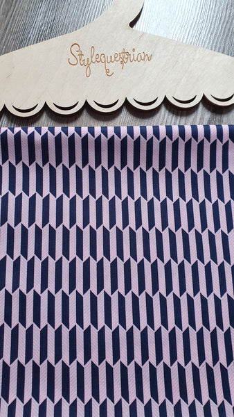 Baumwolle geometrische Muster schwarz / rosa