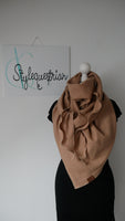 XXL Musselintuch beige mit Rollsaum