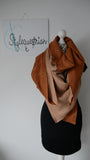 XXXL Musselintuch beige / camel mit Rollsaum