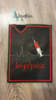 Sofortkauf! Impfpasshülle aus echtem Leder Herzlinie, Spritze und Impfpass