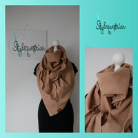 XXL Musselintuch beige mit Rollsaum