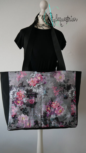 Shopper Campolino Blumen pink / schwarz