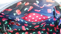 Retro Handtasche schwarz /Kirschen