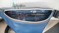 Stylische Bauchtasche Größe XS in blau metallic