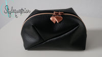 Cooles Täschchen als individueller Begleiter schwarz / Leoherzen beige