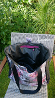 Shopper Campolino Blumen pink / schwarz