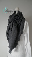 XXL Tuch grau/schwarz mit grauem Saum
