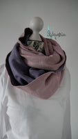 Musselin Loop flieder / altrosa mit Glitzerstreifen