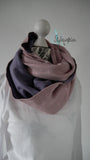 Musselin Loop flieder / altrosa mit Glitzerstreifen