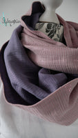 Musselin Loop flieder / altrosa mit Glitzerstreifen