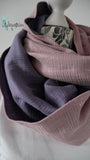 Musselin Loop flieder / altrosa mit Glitzerstreifen