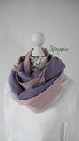 Musselin Loop flieder / altrosa mit Glitzerstreifen