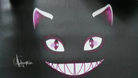 Kunstleder Panel Grinsekatze pink