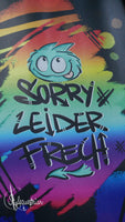 Kunstleder Panel "Sorry Leider frech" Glitzer